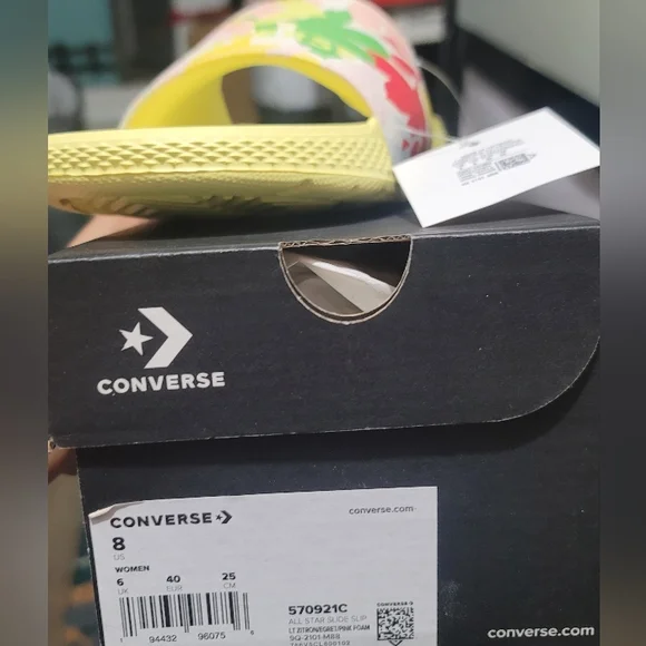 Converse Yellow Floral Slide Sandals - Picture 2 of 3